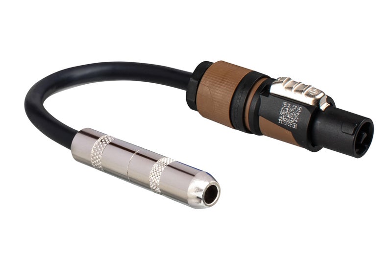 Hosa GSK-116 Speaker Adaptor, Hosa 1/4 Inch TS to Neutrik speakON, 6 Inch, 16 AWG x 2 OFC - Image 1